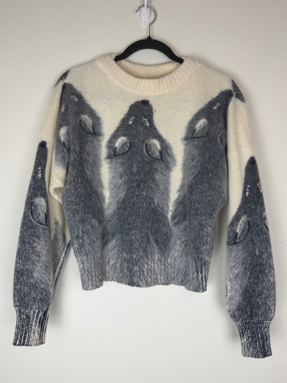 Vintage KRIZIA MAGLIA Fox Novelty Graphic Sweater Wool Angora